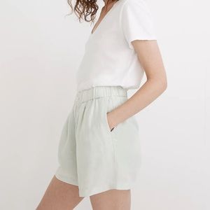 Madewell Linen-Blend Pull-On Pleated Shorts: Earth-Dyed Edition